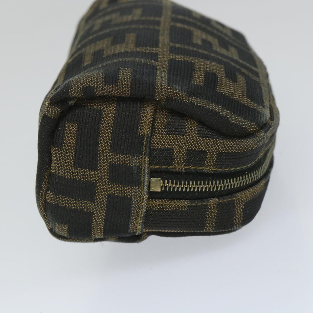 FENDI Zucca Canvas Pouch Nylon Brown Black58128
