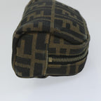 FENDI Zucca Canvas Pouch Nylon Brown Black58128