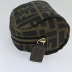 FENDI Zucca Canvas Pouch Nylon Brown Black58128