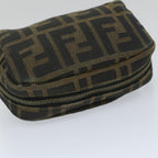 FENDI Zucca Canvas Pouch Nylon Brown Black58128