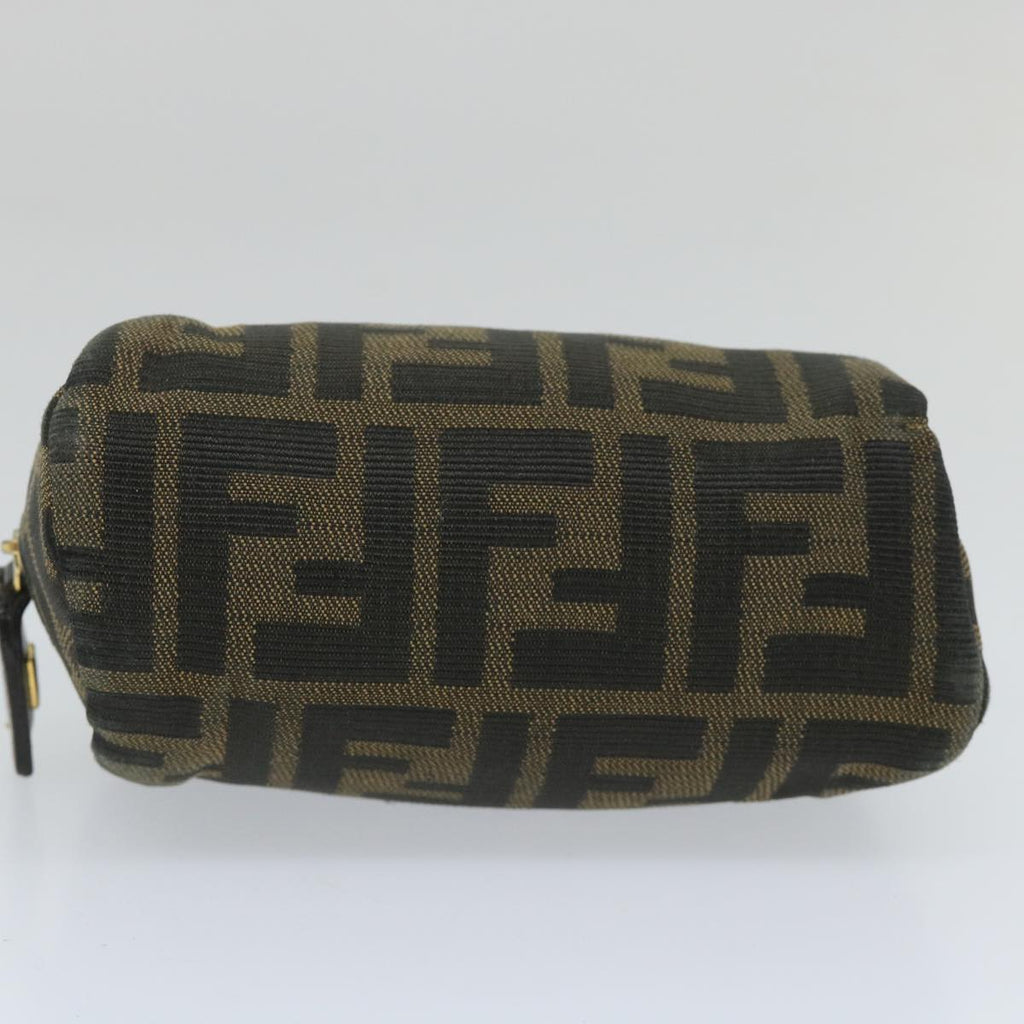 FENDI Zucca Canvas Pouch Nylon Brown Black58128