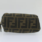 FENDI Zucca Canvas Pouch Nylon Brown Black58128