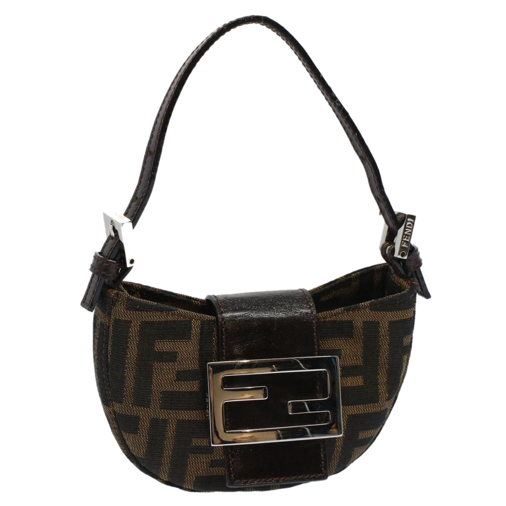 FENDI Zucca Canvas Pouch Black Brown 2305 26673 00958256