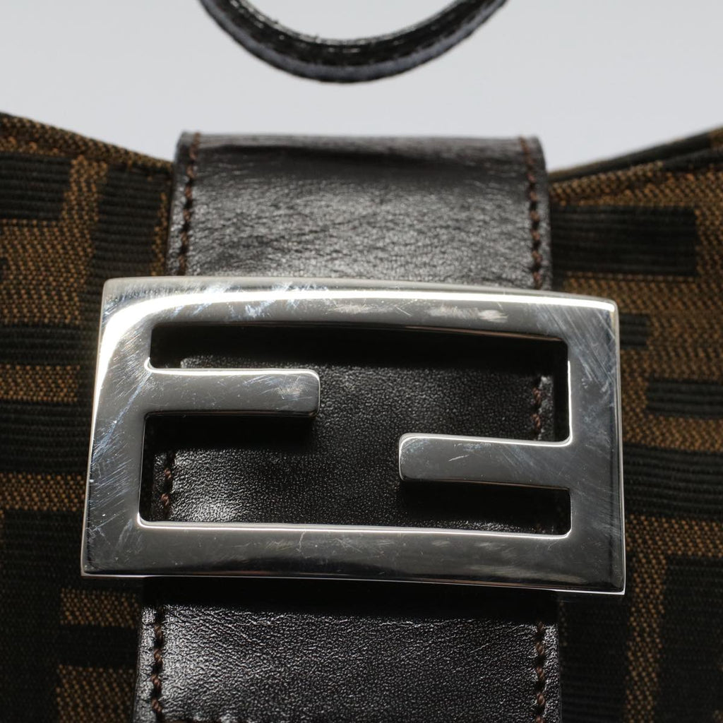 FENDI Zucca Canvas Pouch Black Brown 2305 26673 00958256