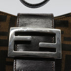 FENDI Zucca Canvas Pouch Black Brown 2305 26673 00958256