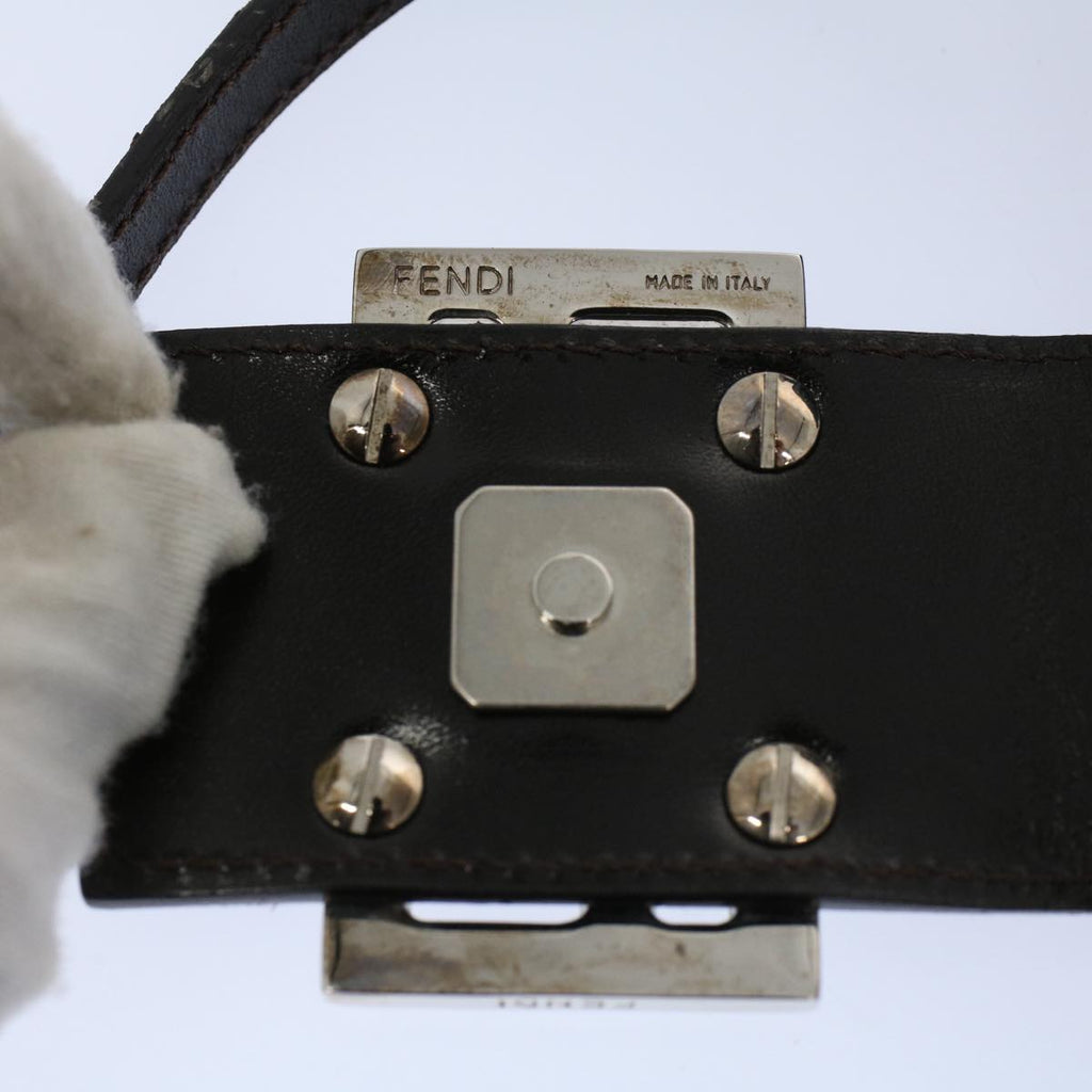 FENDI Zucca Canvas Pouch Black Brown 2305 26673 00958256