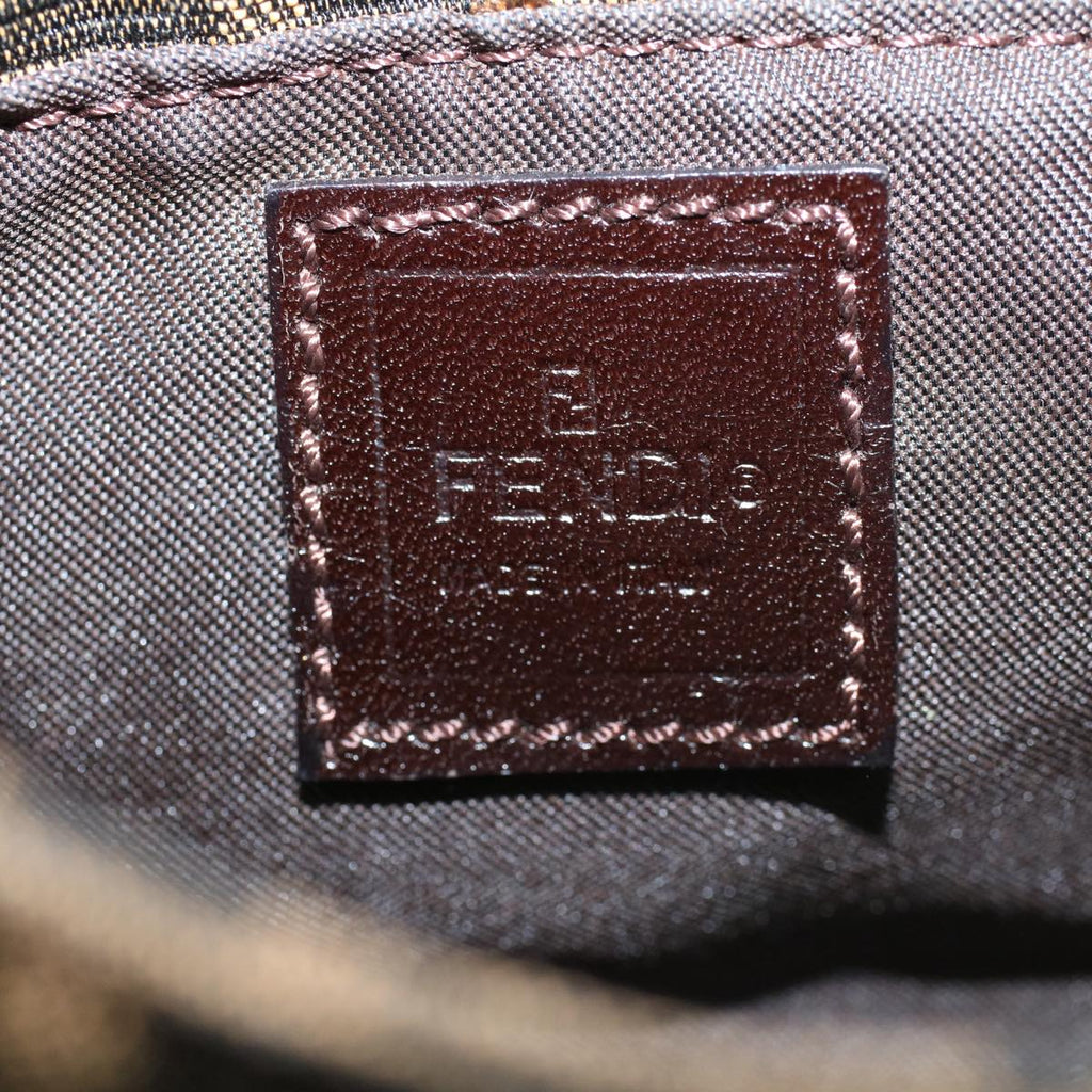 FENDI Zucca Canvas Pouch Black Brown 2305 26673 00958256