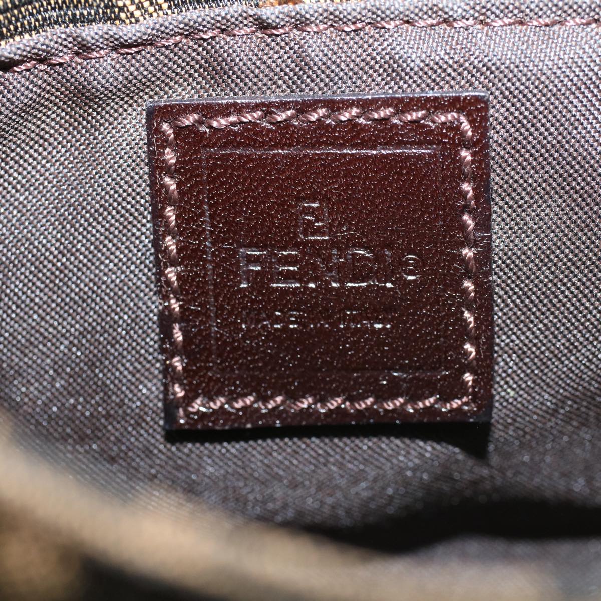 FENDI Zucca Canvas Pouch Black Brown 2305 26673 00958256