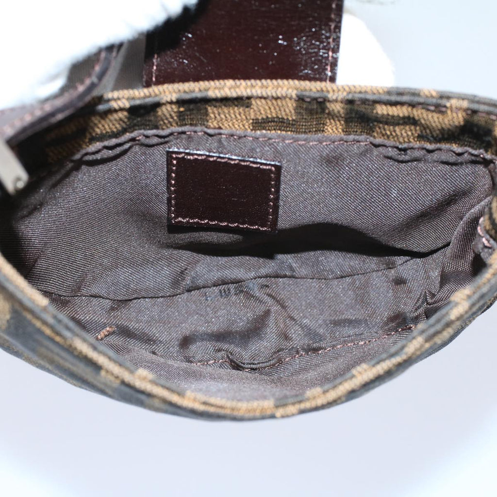 FENDI Zucca Canvas Pouch Black Brown 2305 26673 00958256