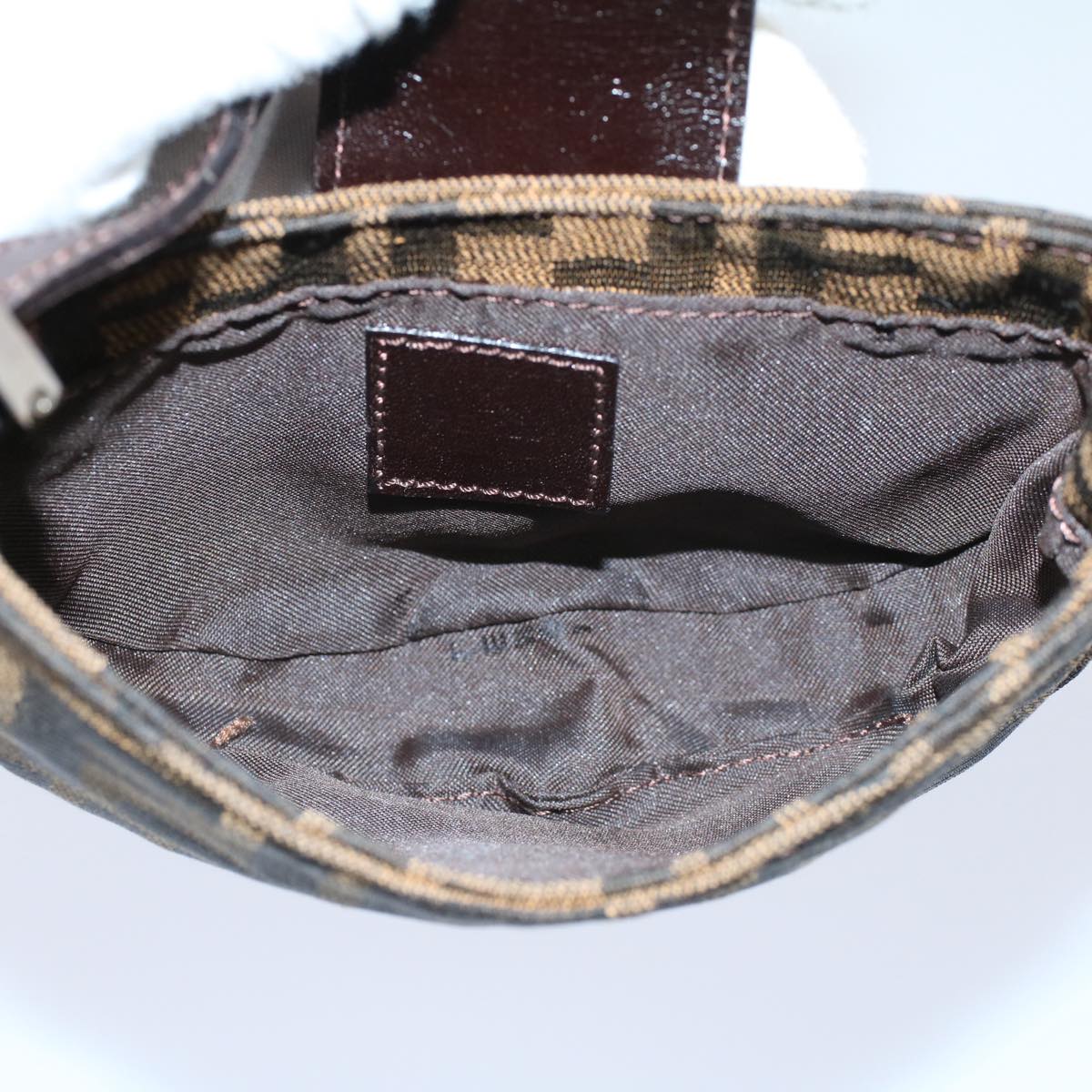 FENDI Zucca Canvas Pouch Black Brown 2305 26673 00958256