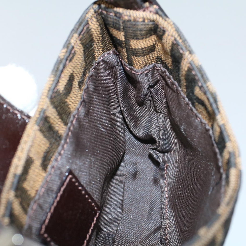 FENDI Zucca Canvas Pouch Black Brown 2305 26673 00958256