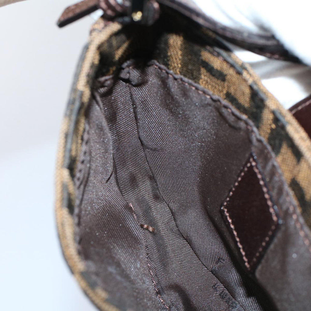 FENDI Zucca Canvas Pouch Black Brown 2305 26673 00958256