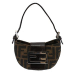 FENDI Zucca Canvas Pouch Black Brown 2305 26673 00958256