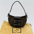 FENDI Zucca Canvas Pouch Black Brown 2305 26673 00958256