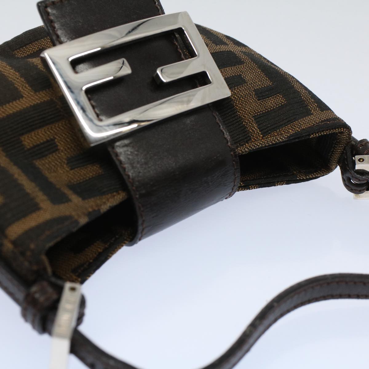 FENDI Zucca Canvas Pouch Black Brown 2305 26673 00958256