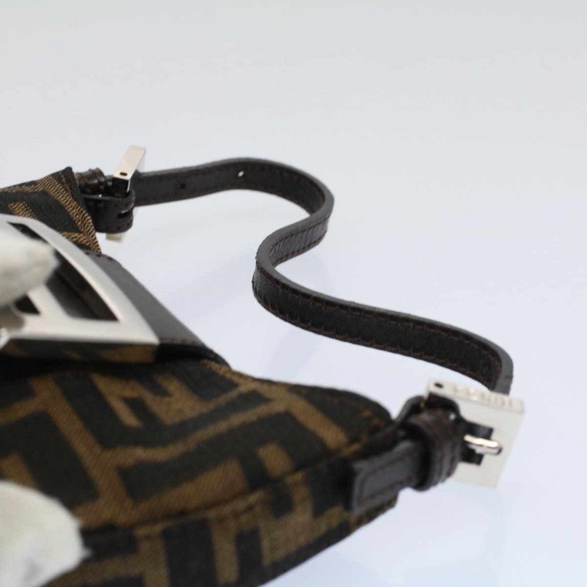 FENDI Zucca Canvas Pouch Black Brown 2305 26673 00958256