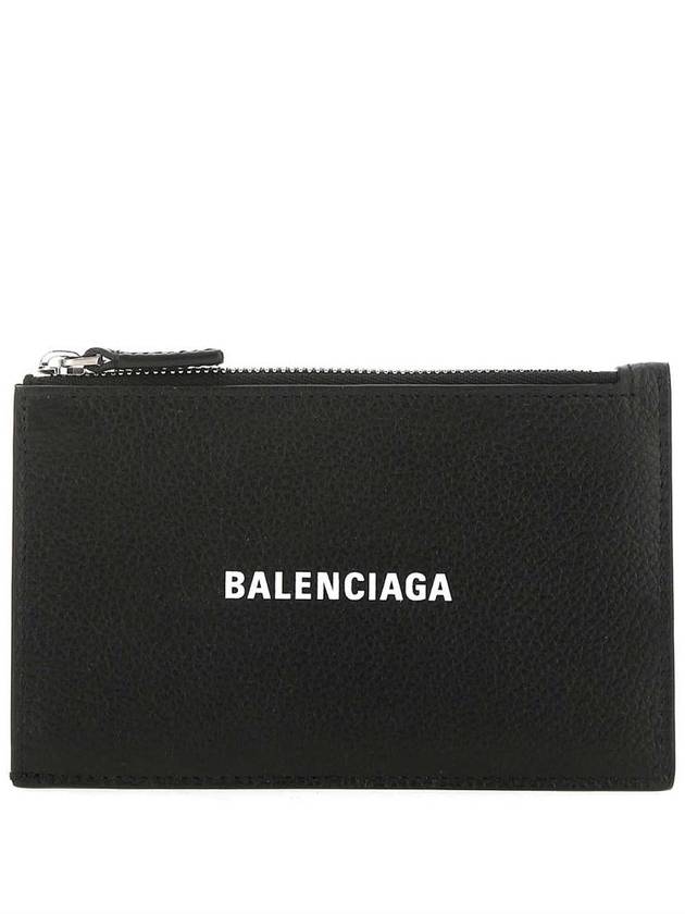 Balenciaga Logo Print Cash Card Wallet Black
