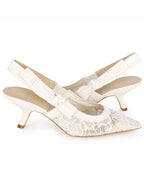 Women's Lace Slingback Heels White Dior
