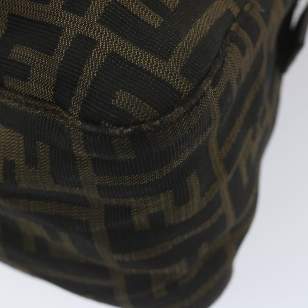 FENDI Zucca Canvas Mamma Baguette Shoulder Bag Black Brown58322