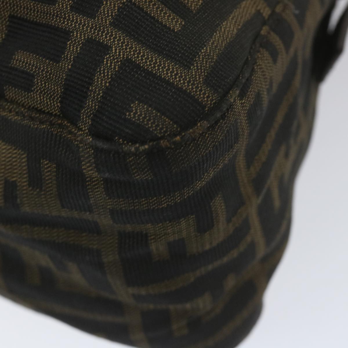 FENDI Zucca Canvas Mamma Baguette Shoulder Bag Black Brown58322
