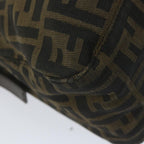 FENDI Zucca Canvas Mamma Baguette Shoulder Bag Black Brown58322