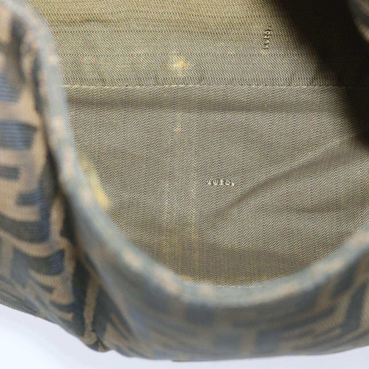 FENDI Zucca Canvas Mamma Baguette Shoulder Bag Black Brown58322