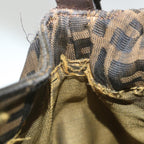 FENDI Zucca Canvas Mamma Baguette Shoulder Bag Black Brown58322