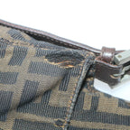 FENDI Zucca Canvas Mamma Baguette Shoulder Bag Black Brown58322
