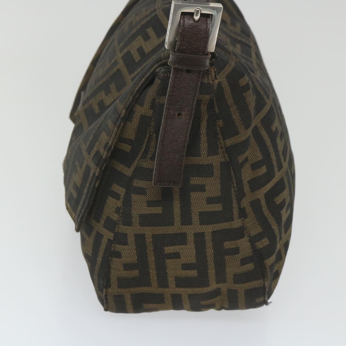 FENDI Zucca Canvas Mamma Baguette Shoulder Bag Black Brown58322