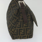 FENDI Zucca Canvas Mamma Baguette Shoulder Bag Black Brown58322