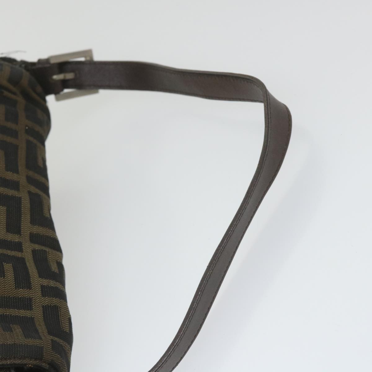 FENDI Zucca Canvas Mamma Baguette Shoulder Bag Black Brown58322