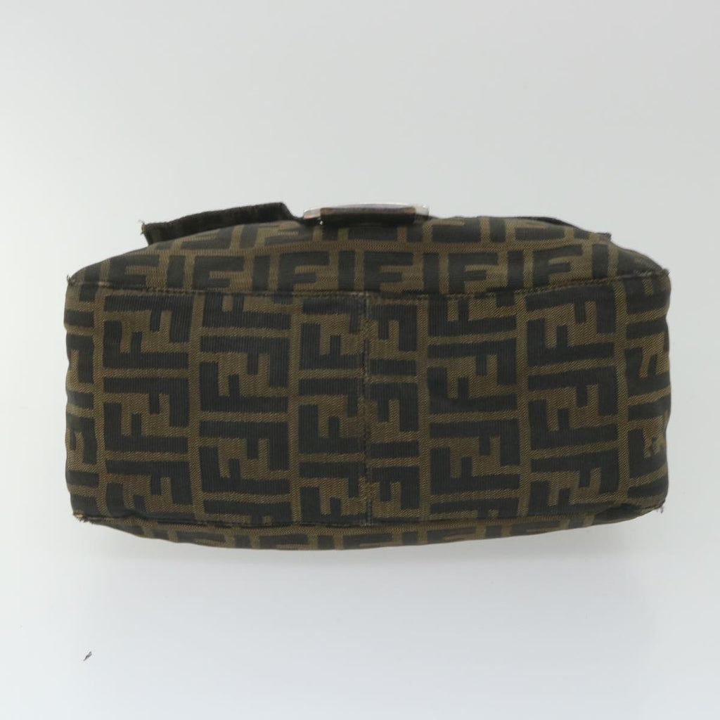 FENDI Zucca Canvas Mamma Baguette Shoulder Bag Black Brown58322
