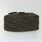 FENDI Zucca Canvas Mamma Baguette Shoulder Bag Black Brown58322