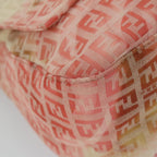 FENDI Zucchino Canvas Mamma Baguette Shoulder Bag Pink58332