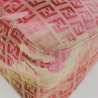 FENDI Zucchino Canvas Mamma Baguette Shoulder Bag Pink58332