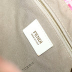 FENDI Zucchino Canvas Mamma Baguette Shoulder Bag Pink58332