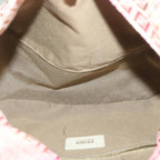 FENDI Zucchino Canvas Mamma Baguette Shoulder Bag Pink58332