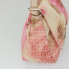 FENDI Zucchino Canvas Mamma Baguette Shoulder Bag Pink58332