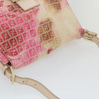 FENDI Zucchino Canvas Mamma Baguette Shoulder Bag Pink58332