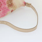 FENDI Zucchino Canvas Mamma Baguette Shoulder Bag Pink58332