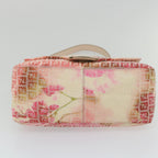 FENDI Zucchino Canvas Mamma Baguette Shoulder Bag Pink58332