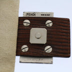 FENDI Mamma Baguette Shoulder Bag Canvas Brown White58340A
