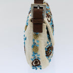 FENDI Mamma Baguette Shoulder Bag Canvas Brown White58340A