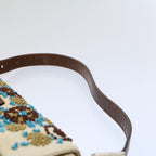 FENDI Mamma Baguette Shoulder Bag Canvas Brown White58340A