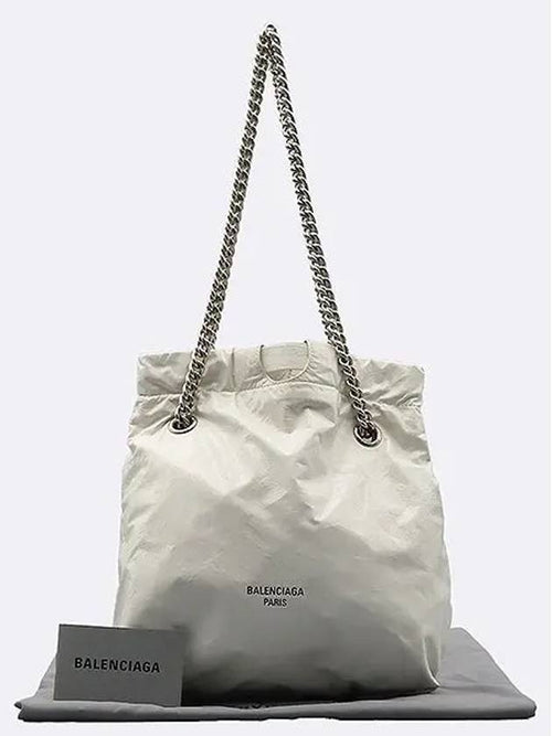 Balenciaga 742942 White color leather crush small shoulder bag