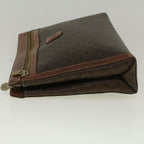CELINE Macadam Canvas Clutch Bag PVC Leather Brown  58407