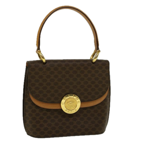 CELINE Macadam Canvas Hand Bag PVC Leather Brown  58408
