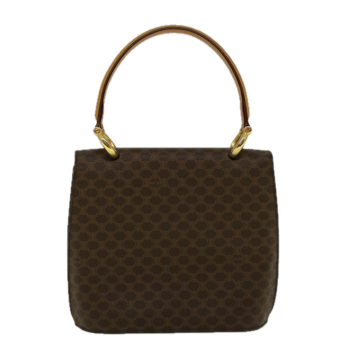 CELINE Macadam Canvas Hand Bag PVC Leather Brown  58408