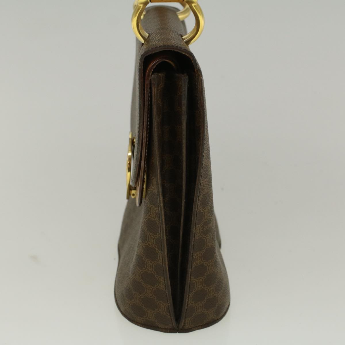 CELINE Macadam Canvas Hand Bag PVC Leather Brown  58408