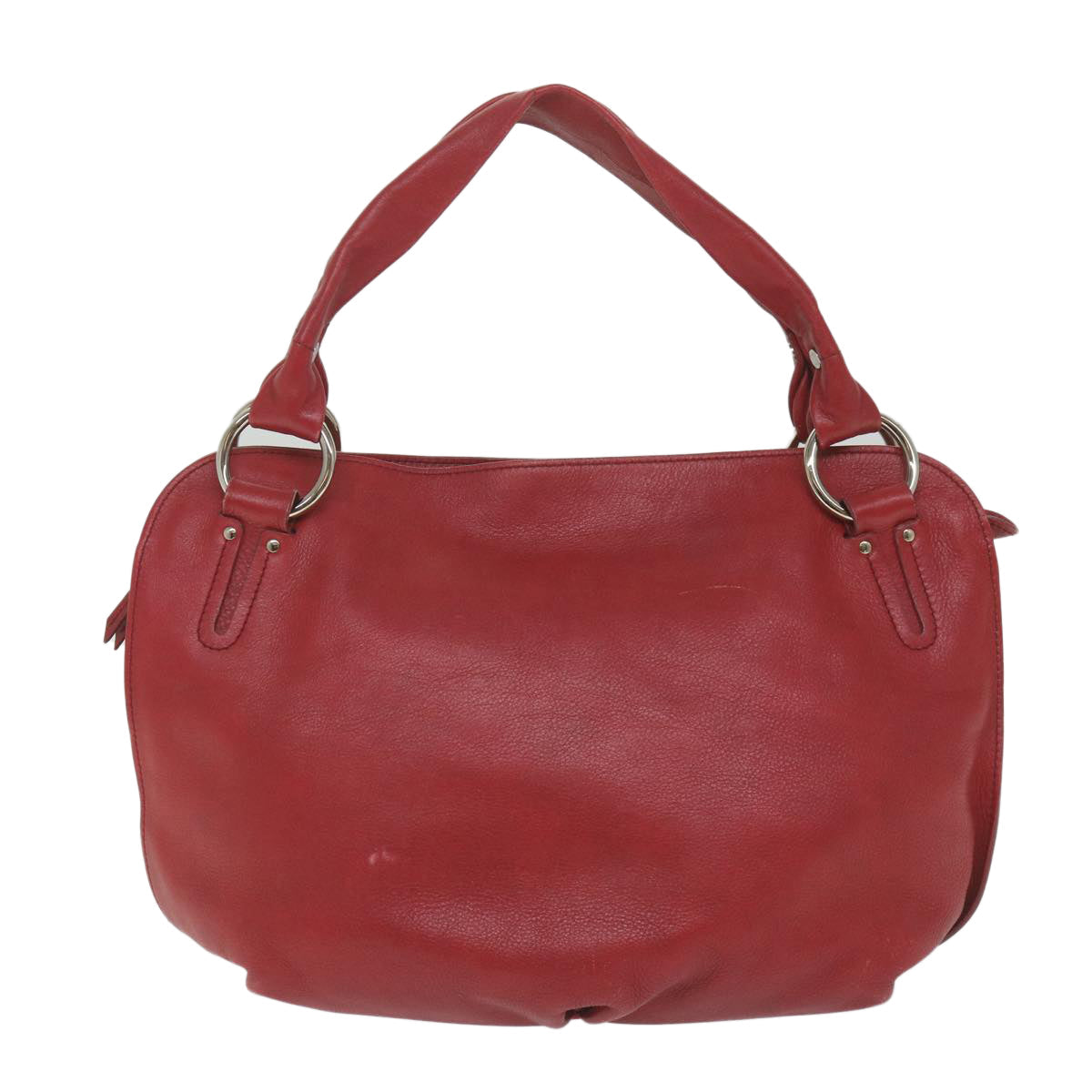 CELINE Shoulder Bag Leather Red  58409